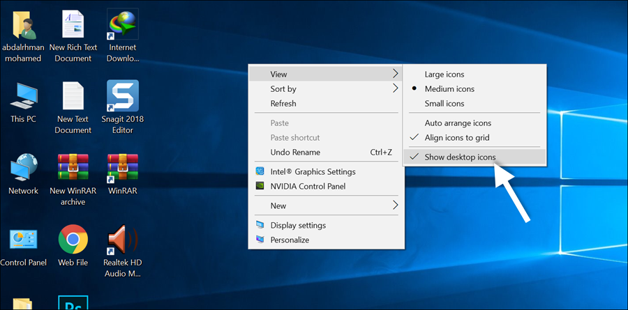 DROPIDEA | دروب ايديا - Desktop cleaning in Windows 10 - The easiest ways to arrange your desktop and make it more organized
